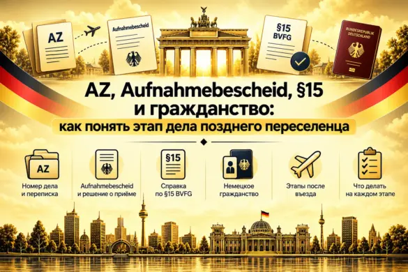 AZ, Aufnahme­bescheid, §15 и гражданство: как понять этап дела позднего переселенца