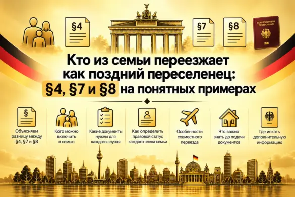 Кто из семьи переезжает как поздний переселенец: §4, §7 и §8 на понятных примерах