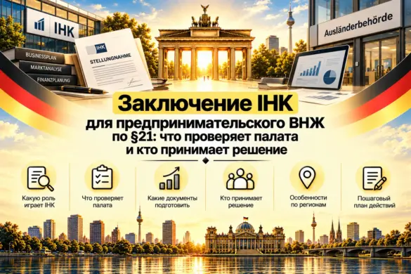Заключение IHK для предпринимательского ВНЖ по §21: что проверяет палата и кто принимает решение